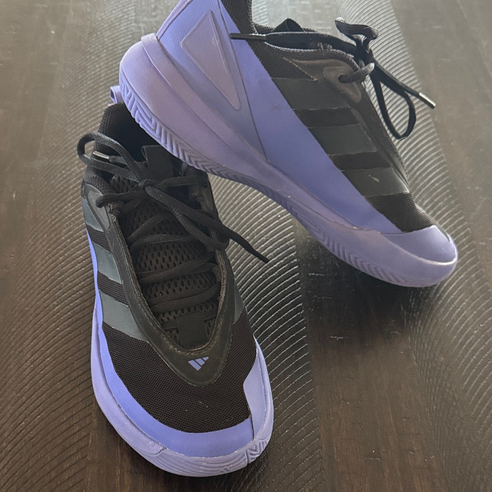 Adidas Boys Black and Purple Athletic Shoes - Size 5